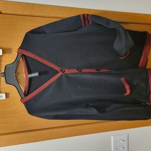 Men's Black and Red 1950s Style Letterman Cardigan From Webjacket.com
